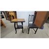 Image 1 : Victorian-Style Parlor Table 27 x 18 x 22" with Oak Top and Black Painted Base and Chair