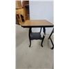 Image 2 : Victorian-Style Parlor Table 27 x 18 x 22" with Oak Top and Black Painted Base and Chair