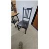 Image 4 : Victorian-Style Parlor Table 27 x 18 x 22" with Oak Top and Black Painted Base and Chair