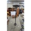 Image 1 : Chrome Torchiere Floor Lamp with Glass Accent Rings and Reflective Bowl Shade