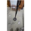 Image 4 : Chrome Torchiere Floor Lamp with Glass Accent Rings and Reflective Bowl Shade