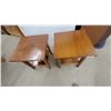 Image 4 : Pair of Wooden End Tables with Lower Shelf23 x 22 x 20"