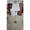 Image 1 : Vintage Brass Floor Lamp with Green Onyx Base and Fleur-De-Lis Finial