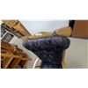 Image 3 : Oak Glider Rocker with Dark Patterned Upholstered Cushions