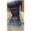 Image 4 : Oak Glider Rocker with Dark Patterned Upholstered Cushions
