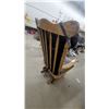 Image 6 : Oak Glider Rocker with Dark Patterned Upholstered Cushions
