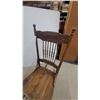 Image 2 : Antique Oak Double Pressed Back Spindle Rocking Chair