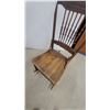 Image 3 : Antique Oak Double Pressed Back Spindle Rocking Chair