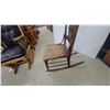 Image 4 : Antique Oak Double Pressed Back Spindle Rocking Chair