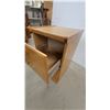 Image 4 : Two-Drawer Oak File Cabinet with Brass-Tone Hardware 26 x 16 x 16"