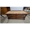 Image 1 : Lane Cedar Chest with Floral Upholstered Top and Brass Handles 48" Wide Cedar Lined