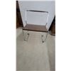 Image 1 : Vintage Mid-Century Chrome Rolling Utility Cart with Laminate Top and Wire Shelf