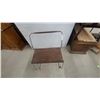 Image 2 : Vintage Mid-Century Chrome Rolling Utility Cart with Laminate Top and Wire Shelf