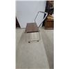 Image 3 : Vintage Mid-Century Chrome Rolling Utility Cart with Laminate Top and Wire Shelf