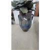 Image 2 : Rustic Distressed Blue and Brown Two-Handled Urn with Artificial Succulent28" Tall