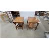 Image 1 : Pair of Maple Drop-Leaf End Tables with Turned Legs and Magazine Rack 20 x 27 x 19"
