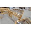 Image 6 : Rattan and Glass Coffee Table with Two Matching Side Tables 1 End Table Missing Glass in Picture