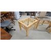 Image 7 : Rattan and Glass Coffee Table with Two Matching Side Tables 1 End Table Missing Glass in Picture