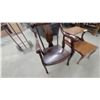 Image 4 : Dark-Stained Solid Wood Armchair with Cabriole Legs and Carved Open Back Splat