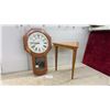Image 1 : Forestville Regulator Wall Clock with Pendulum and Inlaid Triangular Accent Table, 18 1/2 x 18 x