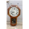 Image 2 : Forestville Regulator Wall Clock with Pendulum and Inlaid Triangular Accent Table, 18 1/2 x 18 x