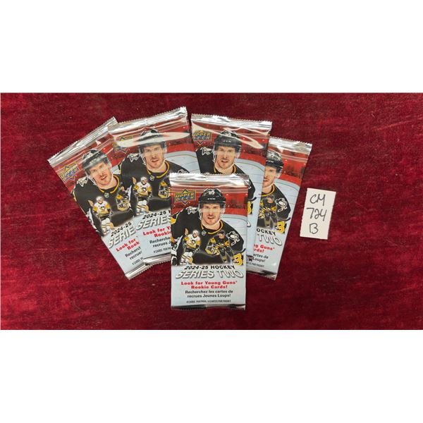 5 Unopened 2024-25 Upper Deck Series 2 Packs