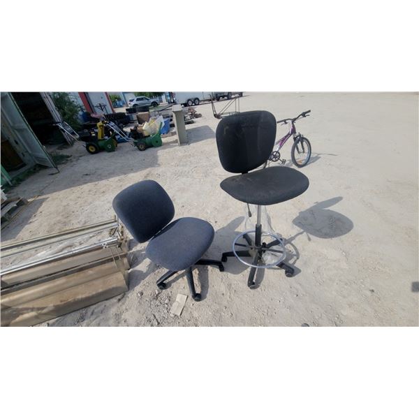Drafting Chair and Office Chairwith Foot Ring and Task Chair, Black and Gray Fabric Upholstery