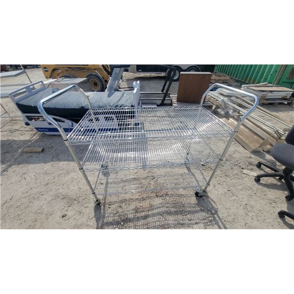 Stainless Wire Shelving Unit on Casters, Three-Tier44 x 54 x 23"