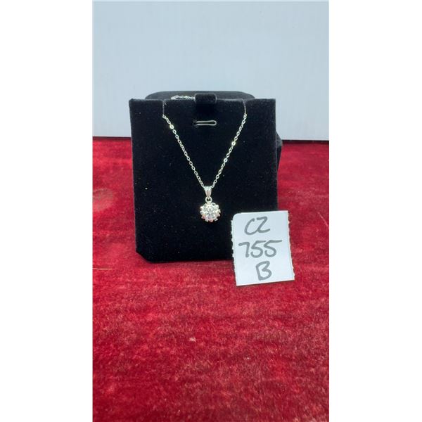 1.0 Carat Moissanite Lab Diamond Snowflake Necklace, 925 Sterling Silver, 16" - 18" Long, with
