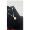 Image 5 : 1.0 Carat Moissanite Lab Diamond Snowflake Necklace, 925 Sterling Silver, 16" - 18" Long, with