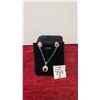 Image 1 : Platinum-Plated 1.0-Carat Oval-Cut Ruby Simulated Diamond Two-Piece Necklace Set, 16" - 18" Long