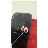 Image 3 : Platinum-Plated 1.0-Carat Oval-Cut Ruby Simulated Diamond Two-Piece Necklace Set, 16" - 18" Long