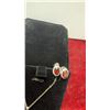 Image 4 : Platinum-Plated 1.0-Carat Oval-Cut Ruby Simulated Diamond Two-Piece Necklace Set, 16" - 18" Long