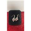 Image 3 : Platinum-Plated 2.0-Carat Heart-Cut Purple Simulated Diamond Cubic Zirconia Fish Hook Earrings