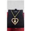 Image 2 : 18K Gold Plated 28mm Simulated Diamond Cubic Zirconia Heart Necklace, 18" Long