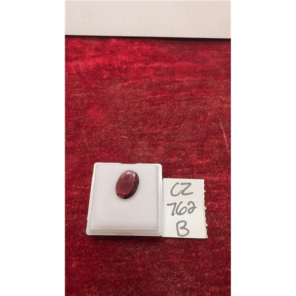 6.5-Carat Natural Untreated Garnet Gemstone, Oval Cut, 12mm X 16.2mm