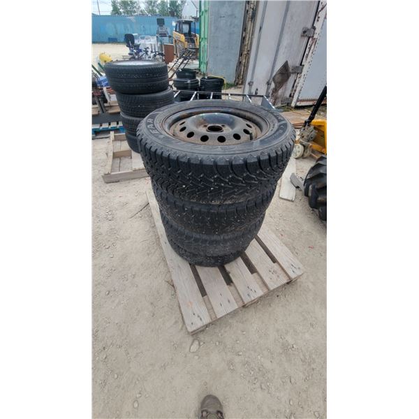 Set of Four Goodyear WinterCommand 205/60R15 Winter Tires on Steel Wheels