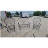 Image 1 : Black Wrought Iron Peacock Fan Back Garden Chairs with Scrollwork, Set of Three