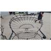 Image 3 : Black Wrought Iron Peacock Fan Back Garden Chairs with Scrollwork, Set of Three