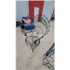 Image 6 : Black Wrought Iron Peacock Fan Back Garden Chairs with Scrollwork, Set of Three