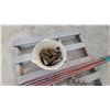 Image 4 : Bundle of Metal Scaffolding Cross Braces, Bucket with, and Pins