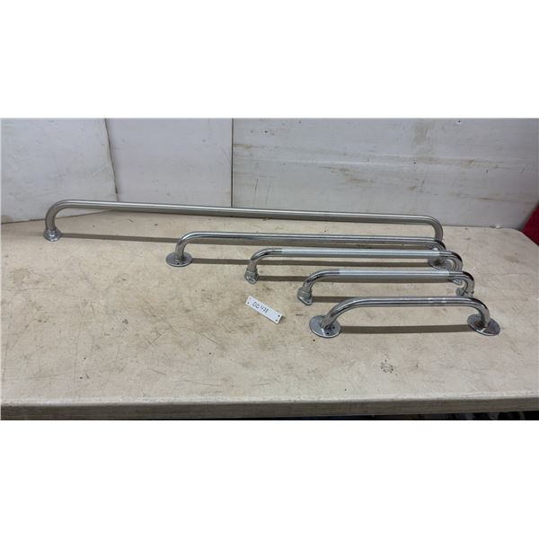 5 Assorted Safety Grab Bars with Knurled Grips, Lengths 16 1/2" to 48"