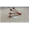 Image 1 : Set of Four Red Heavy-Duty Screw-In Ground Anchors with Loop Tops