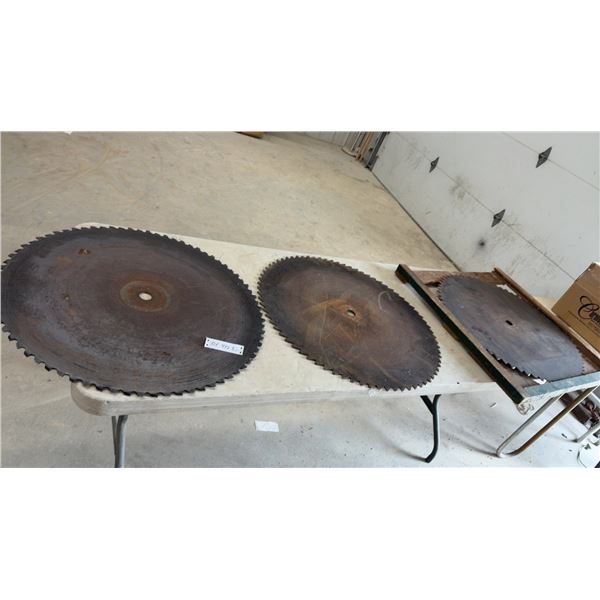 Three Cord Wood Saw Blades: 26, 28, & 29 1/2" Diameters