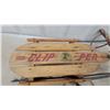 Image 3 : Monarch Clip-Per Vintage Wooden Snow Sled with Metal Runners and Rope Pull