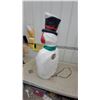 Image 4 : Vintage-Style Illuminated Blow Mold Snowman with Top Hat and Candy Cane 42" Tall