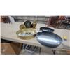 Image 5 : Vintage Brass Aneroid Barometer, Wooden Mantel Clock, Round Mirrors, and More