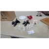 Image 1 : Black Poodle Figurines, White Porcelain Angle Figures, Murano Art Glass Dish, and More