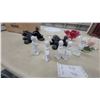 Image 2 : Black Poodle Figurines, White Porcelain Angle Figures, Murano Art Glass Dish, and More