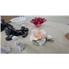 Image 6 : Black Poodle Figurines, White Porcelain Angle Figures, Murano Art Glass Dish, and More
